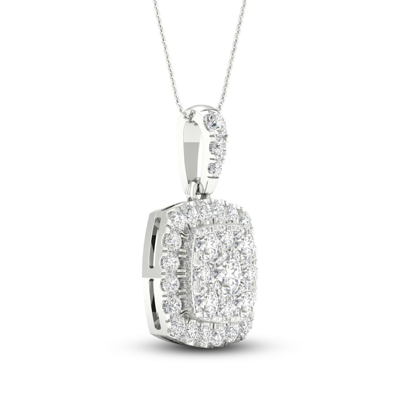 Main Image 2 of Lab-Grown Diamond Pendant Necklace 1-1/2 ct tw Round 14K White Gold
