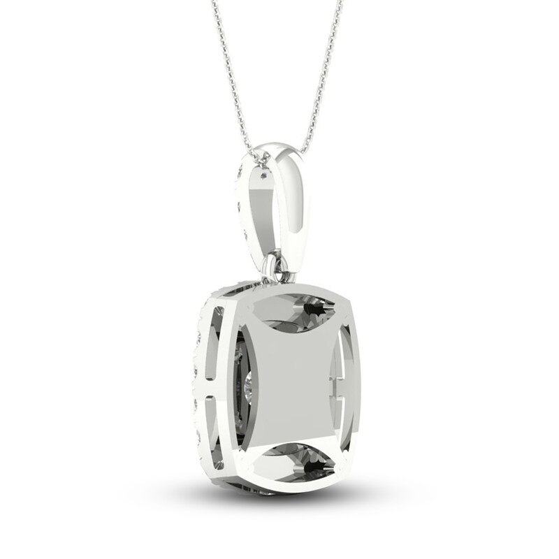 Main Image 3 of Lab-Grown Diamond Pendant Necklace 1-1/2 ct tw Round 14K White Gold