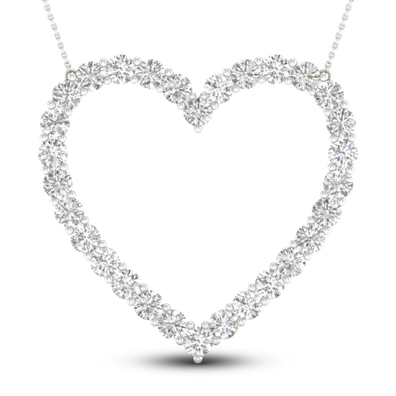 Lab-Created Diamond Necklace 3 ct tw Round 14K White Gold