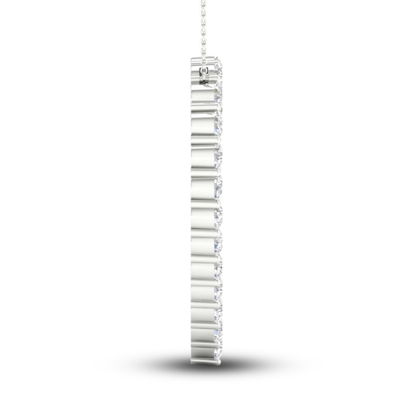 Main Image 3 of Lab-Grown Diamond Necklace 3 ct tw Round 14K White Gold