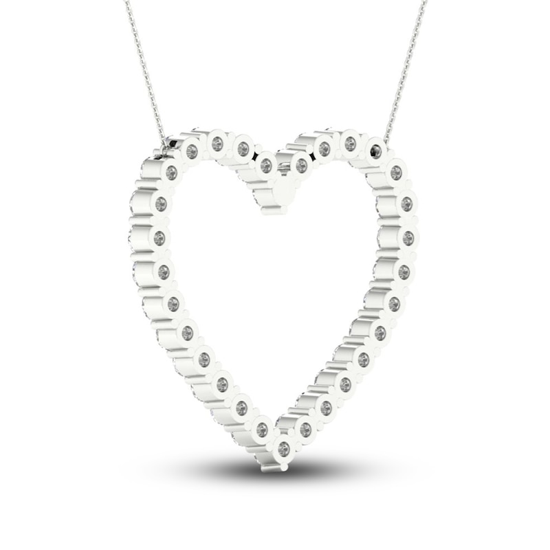Main Image 4 of Lab-Grown Diamond Necklace 3 ct tw Round 14K White Gold