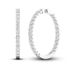 Thumbnail Image 1 of Lab-Grown Diamond Hoop Earrings 7 ct tw Round 14K White Gold