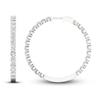 Thumbnail Image 2 of Lab-Grown Diamond Hoop Earrings 7 ct tw Round 14K White Gold