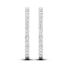 Thumbnail Image 3 of Lab-Grown Diamond Hoop Earrings 7 ct tw Round 14K White Gold