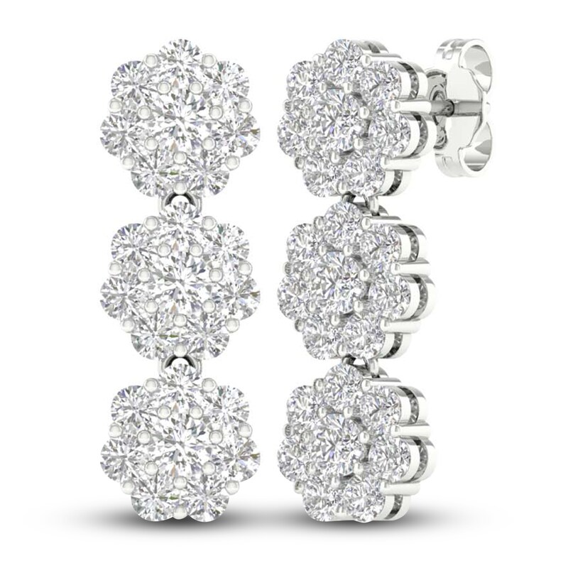 Main Image 4 of Lab-Grown Diamond Earrings 3 ct tw Round 14K White Gold