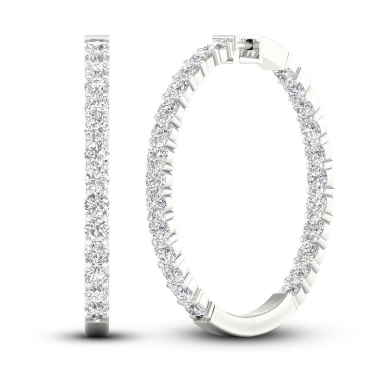 Main Image 1 of Lab-Grown Diamond Earrings 10 ct tw Round 14K White Gold