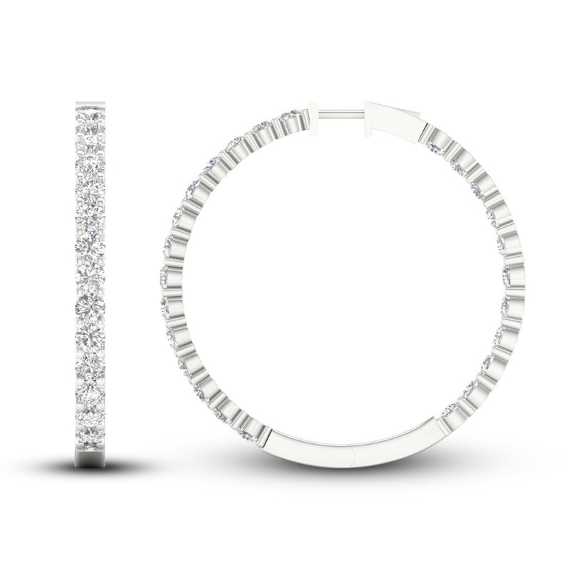 Main Image 2 of Lab-Grown Diamond Earrings 10 ct tw Round 14K White Gold
