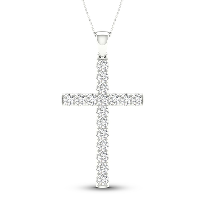 Lab-Created Diamond Necklace 2 ct tw Round 14K White Gold