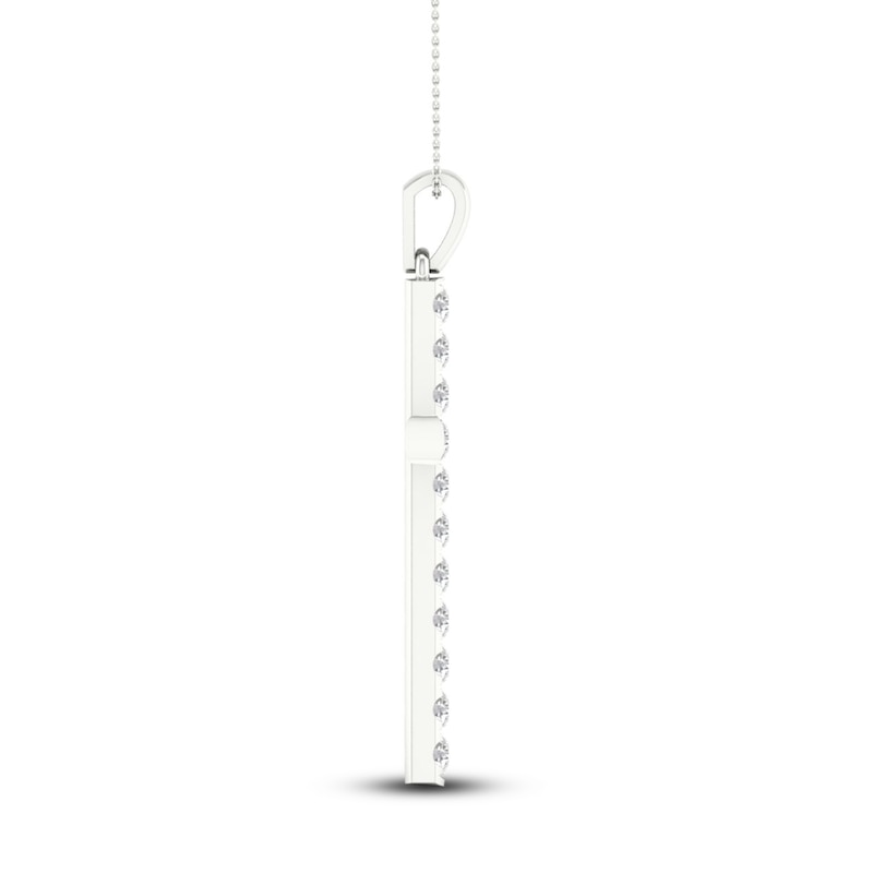 Main Image 3 of Lab-Grown Diamond Necklace 2 ct tw Round 14K White Gold