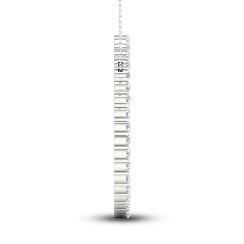Main Image 3 of Lab-Grown Diamond Necklace 2 ct tw Round 14K White Gold