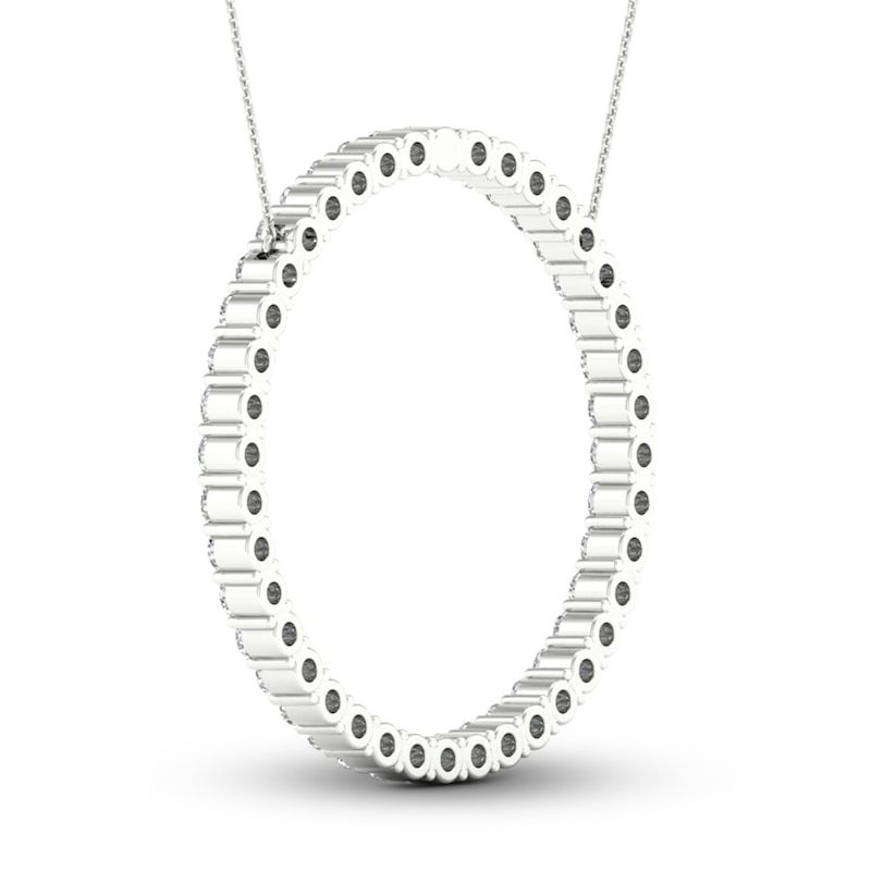 Main Image 4 of Lab-Grown Diamond Necklace 2 ct tw Round 14K White Gold