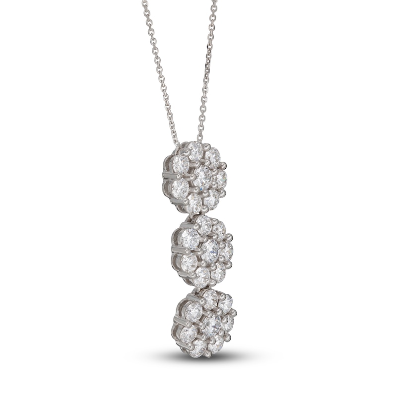 Main Image 2 of Lab-Grown Diamond Pendant Necklace 2-3/4 ct tw Round 14K White Gold
