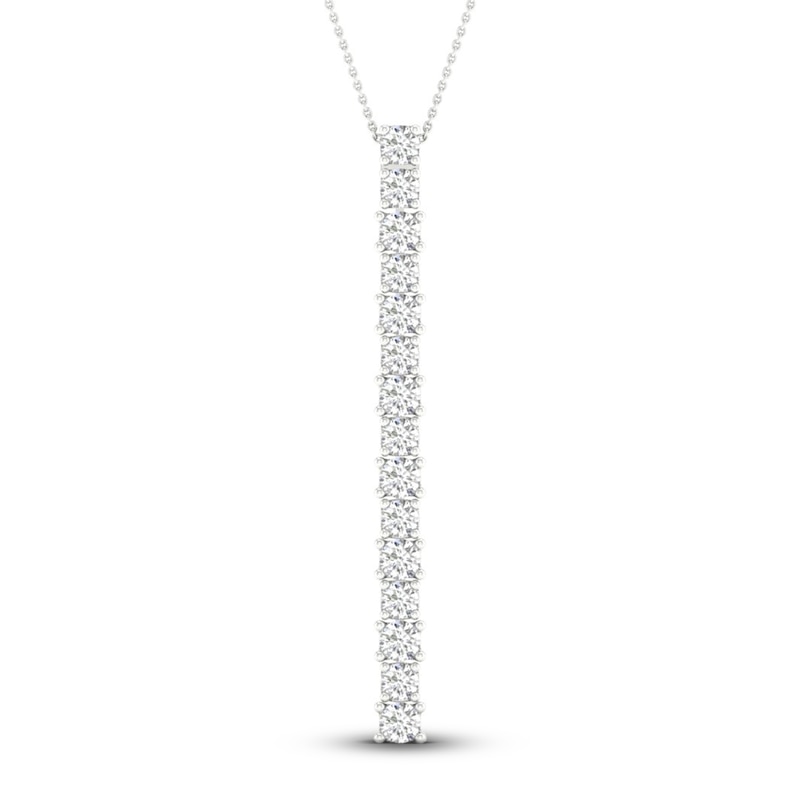 Lab-Created Diamond Necklace 2 ct tw Round 14K White Gold