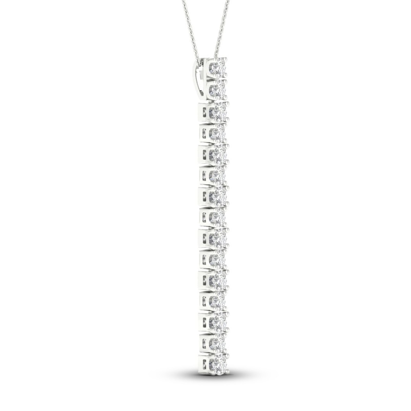 Lab-Created Diamond Necklace 2 ct tw Round 14K White Gold