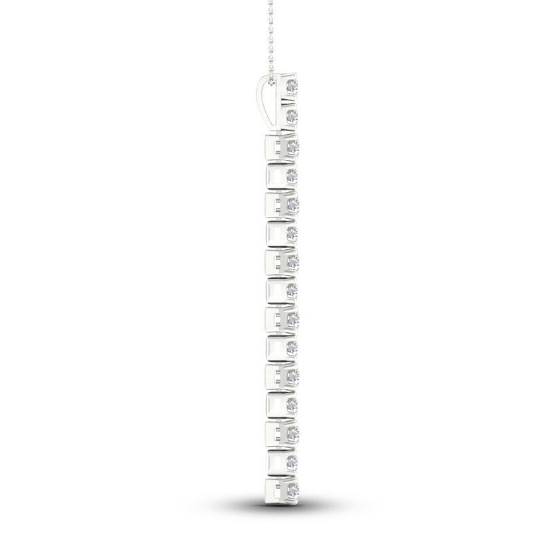 Lab-Created Diamond Necklace 2 ct tw Round 14K White Gold