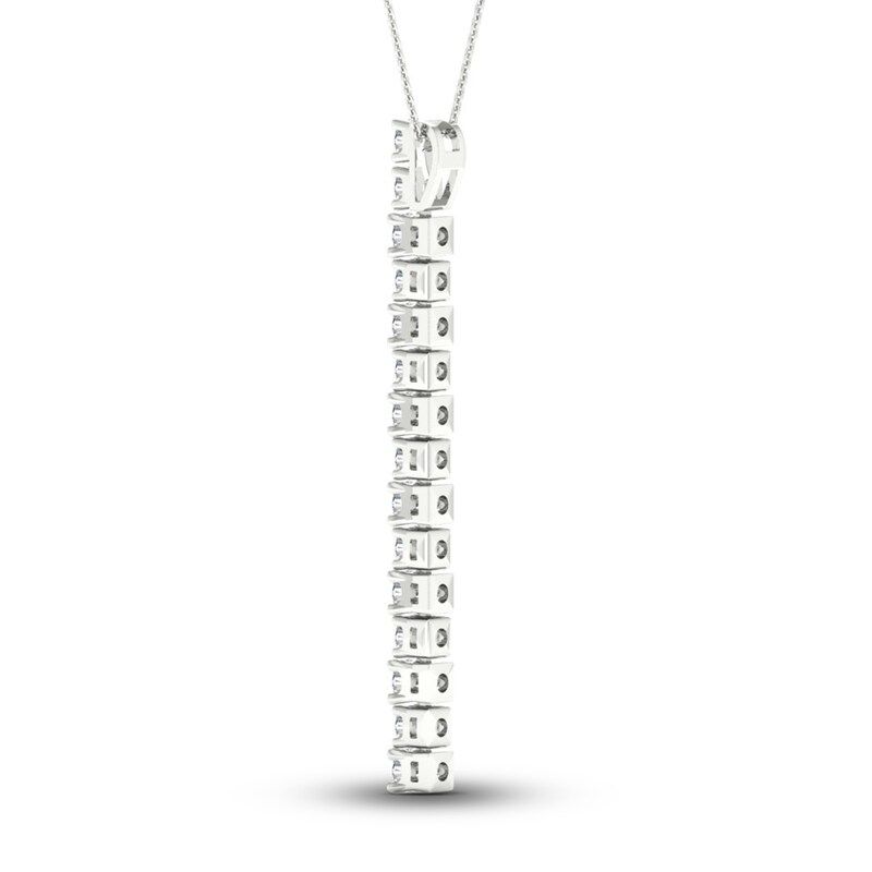 Lab-Created Diamond Necklace 2 ct tw Round 14K White Gold