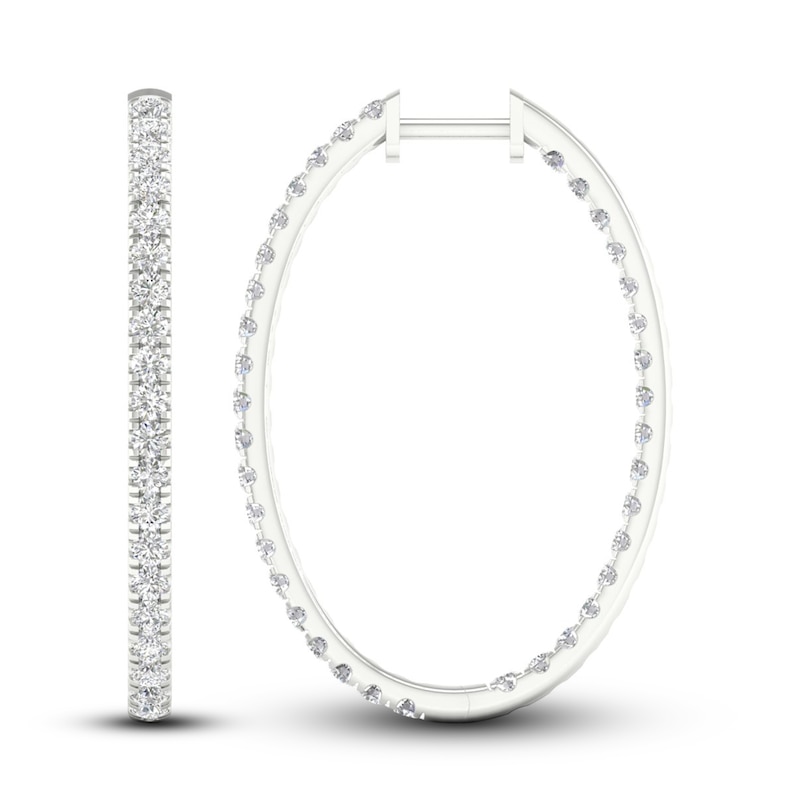 Main Image 1 of Lab-Grown Diamond Earrings 2 ct tw Round 14K White Gold