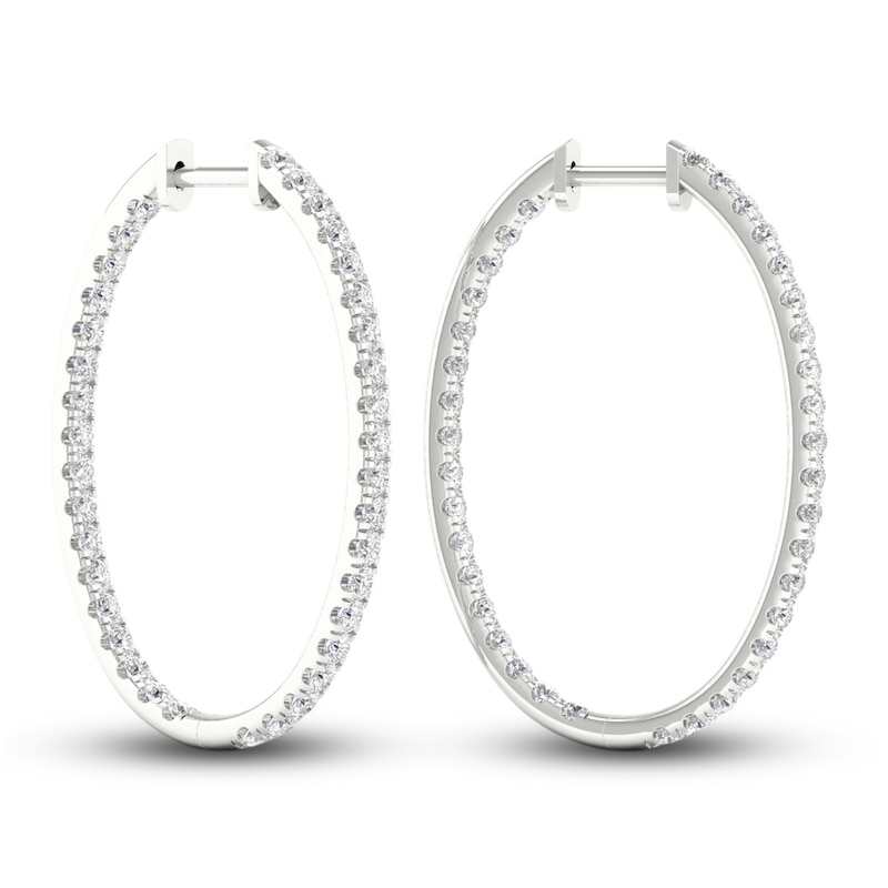 Main Image 2 of Lab-Grown Diamond Earrings 2 ct tw Round 14K White Gold