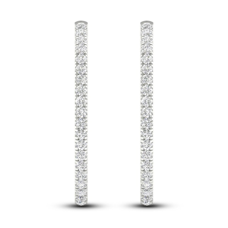 Main Image 3 of Lab-Grown Diamond Earrings 2 ct tw Round 14K White Gold
