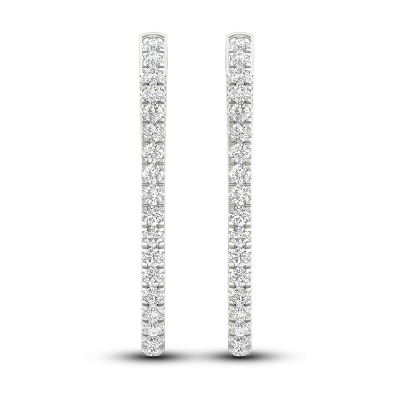 Main Image 3 of Lab-Grown Diamond Earrings 1 ct tw Round 14K White Gold