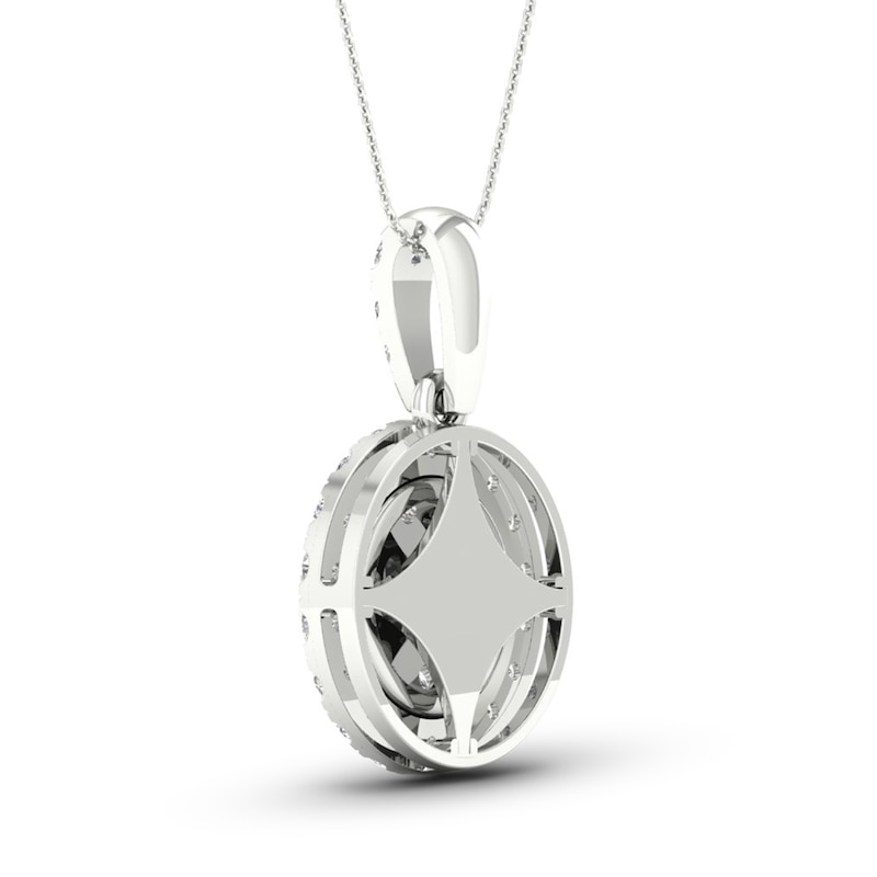 Main Image 4 of Lab-Grown Diamond Necklace 1-1/2 ct tw Round 14K White Gold