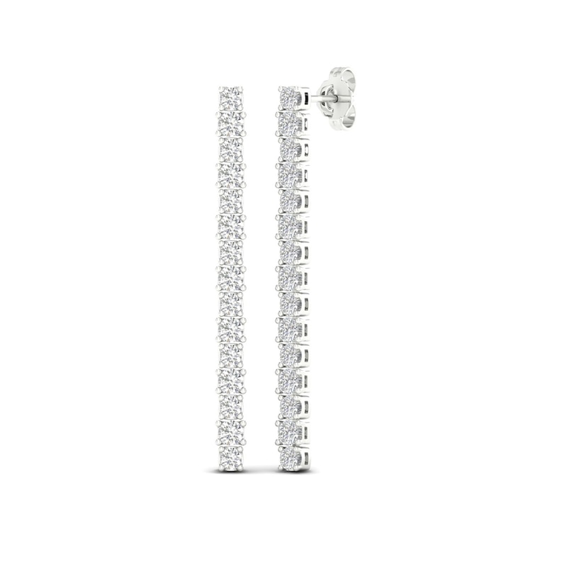 Main Image 1 of Lab-Grown Diamond Drop Earrings 2 ct tw Round 14K White Gold