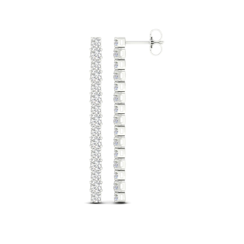 Main Image 2 of Lab-Grown Diamond Drop Earrings 2 ct tw Round 14K White Gold