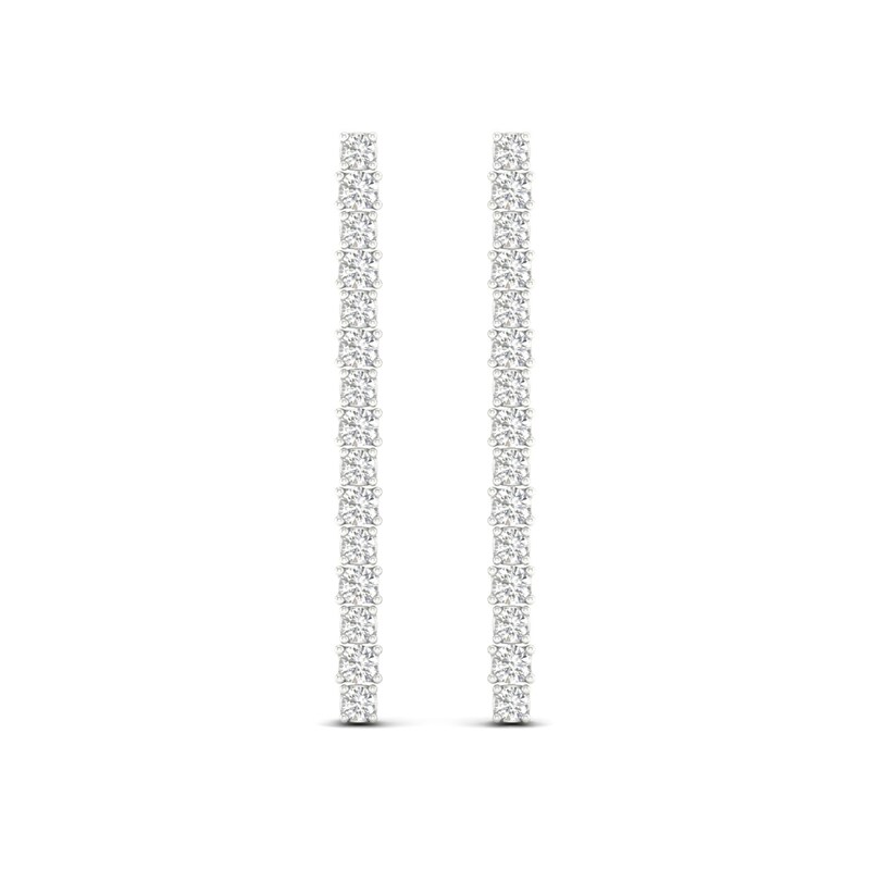Main Image 3 of Lab-Grown Diamond Drop Earrings 2 ct tw Round 14K White Gold