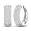 Thumbnail Image 1 of Lab-Grown Diamond Earrings 3 ct tw Round 14K White Gold
