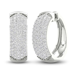 Lab-Created Diamond Earrings 3 ct tw Round 14K White Gold