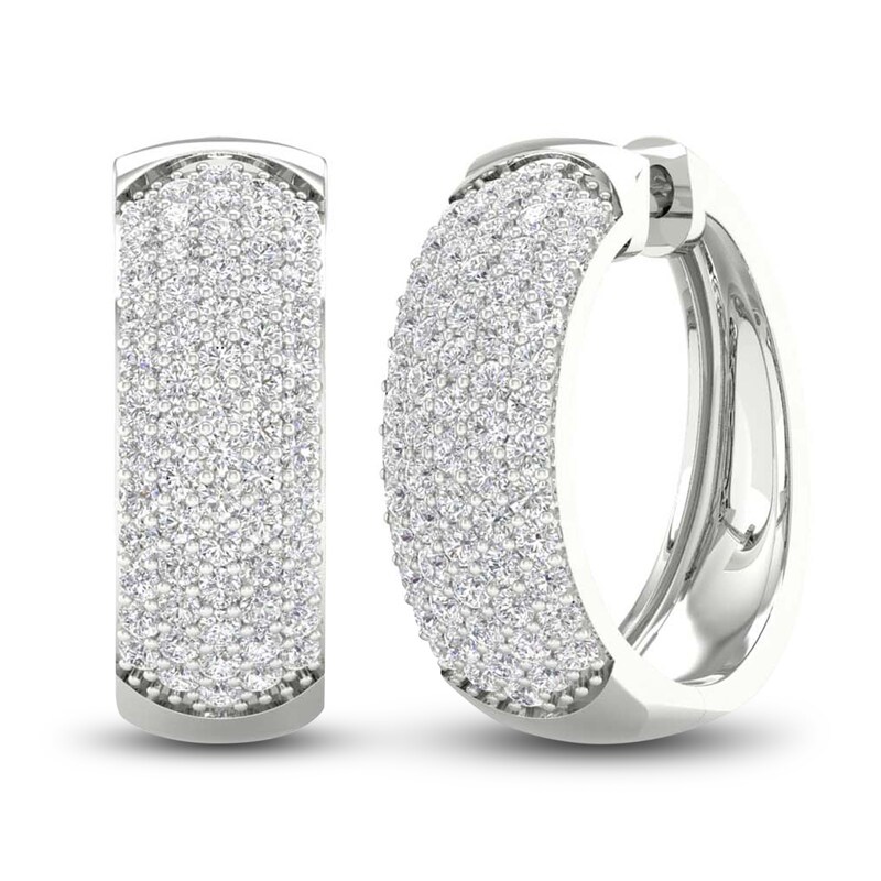 Main Image 1 of Lab-Grown Diamond Earrings 3 ct tw Round 14K White Gold