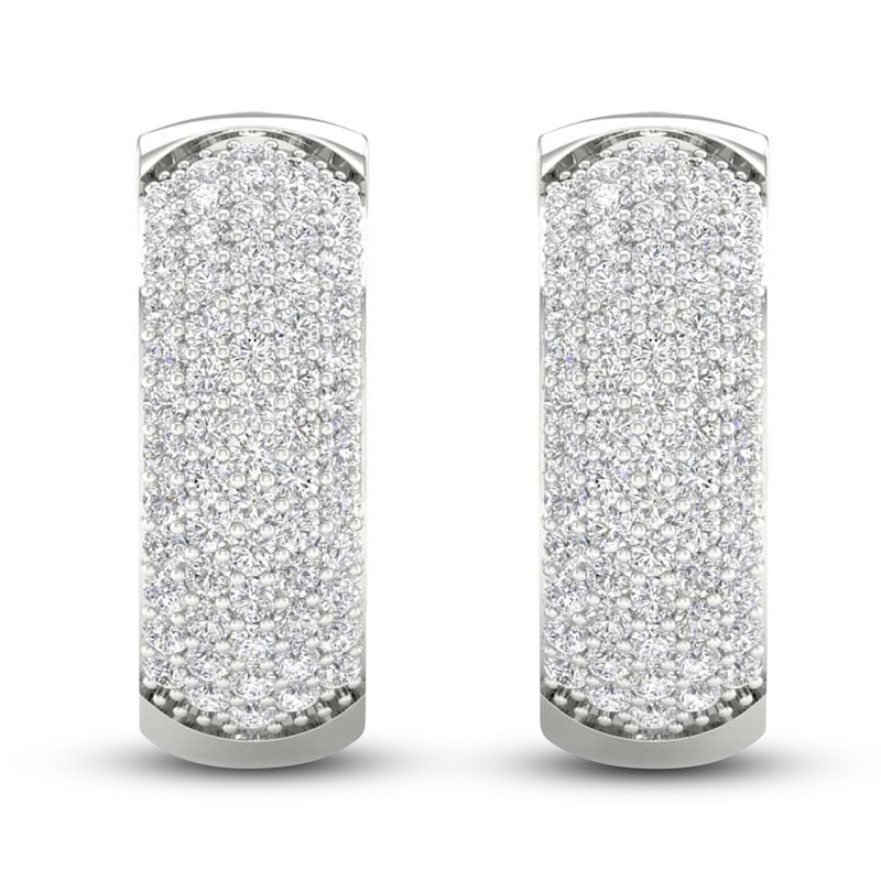 Main Image 2 of Lab-Grown Diamond Earrings 3 ct tw Round 14K White Gold