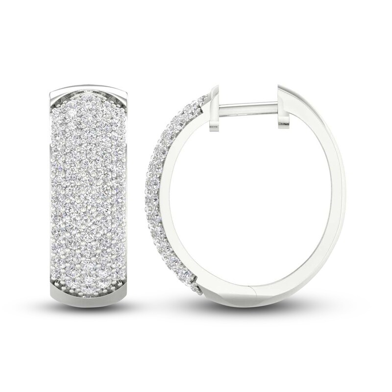Main Image 3 of Lab-Grown Diamond Earrings 3 ct tw Round 14K White Gold