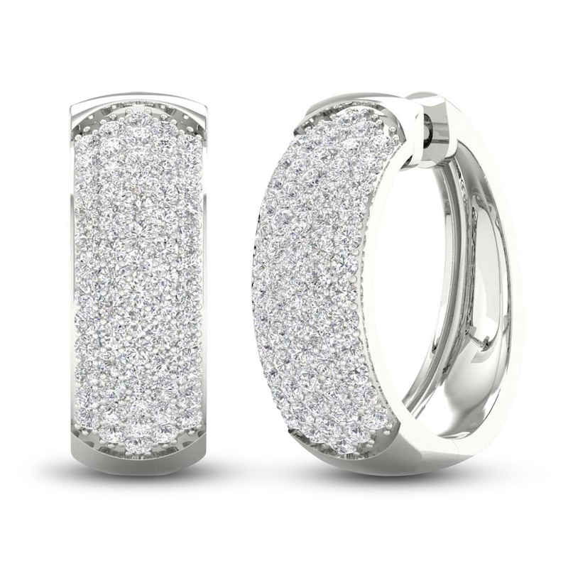 Main Image 1 of Lab-Created Diamond Earrings 2 ct tw Round 14K White Gold