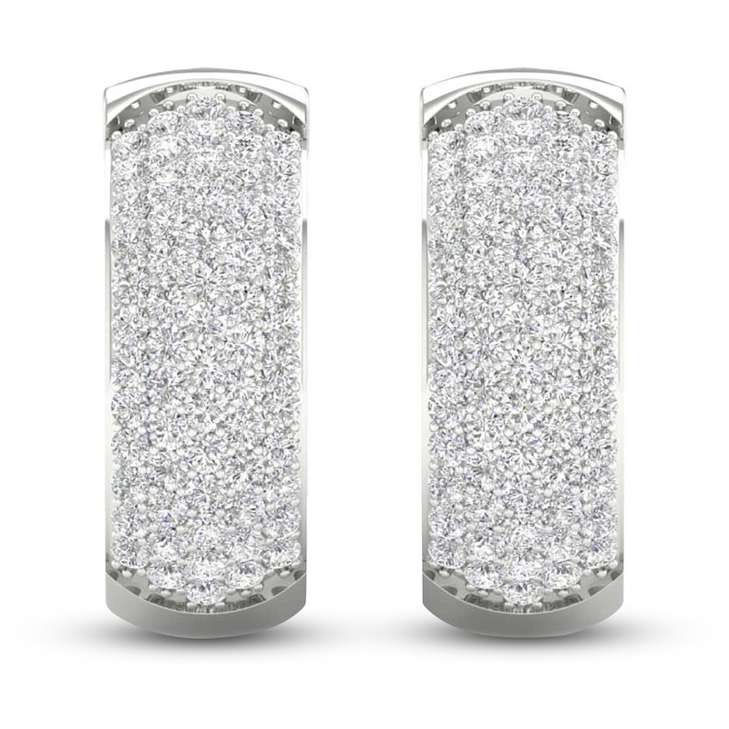 Main Image 2 of Lab-Created Diamond Earrings 2 ct tw Round 14K White Gold