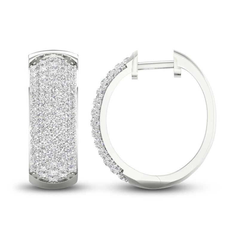 Main Image 3 of Lab-Created Diamond Earrings 2 ct tw Round 14K White Gold