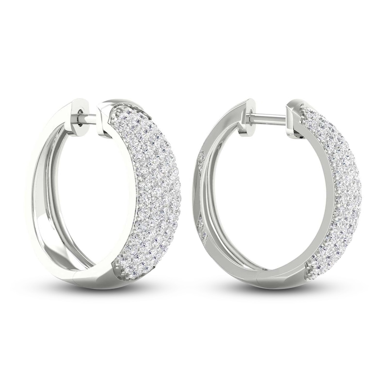 Main Image 4 of Lab-Created Diamond Earrings 2 ct tw Round 14K White Gold