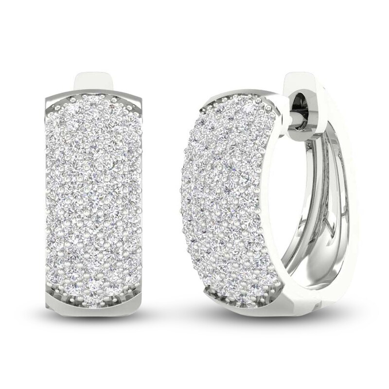 Lab-Created Diamond Earrings 1 ct tw Round 14K White Gold