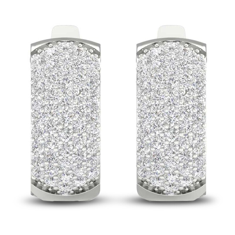 Lab-Created Diamond Earrings 1 ct tw Round 14K White Gold