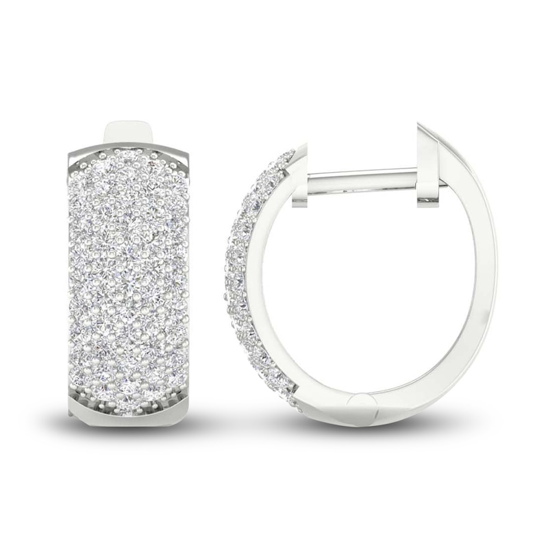 Lab-Created Diamond Earrings 1 ct tw Round 14K White Gold