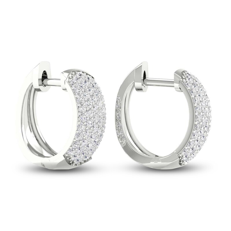 Lab-Created Diamond Earrings 1 ct tw Round 14K White Gold