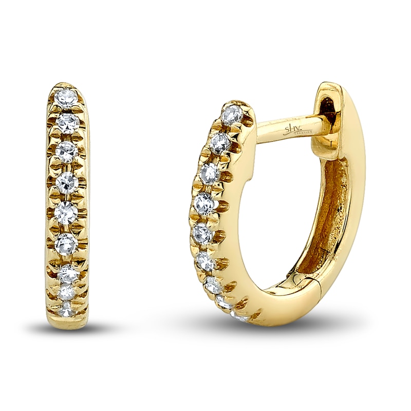 Main Image 1 of Shy Creation Diamond Accent Earrings Round 14K Yellow Gold SC22004026V3