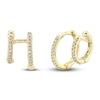 Shy Creation Diamond Huggie Earrings 1/10 ct tw Round 14K Yellow Gold SC55005961V2