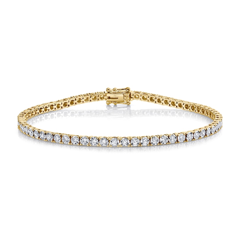 Main Image 1 of Shy Creation Diamond Tennis Bracelet 7/8 ct tw Round 14K Yellow Gold 7" SC55002950