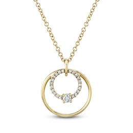 Shy Creation Diamond Circle Necklace 1/10 ct tw Round 14K Yellow Gold SC55009040