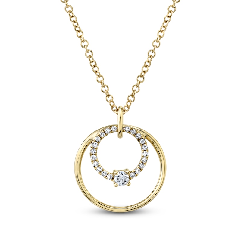 Main Image 1 of Shy Creation Diamond Circle Necklace 1/10 ct tw Round 14K Yellow Gold SC55009040