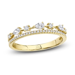 Shy Creation Ring 1/3 ct tw Round/Pear-shaped 14K Yellow Gold SC55021925