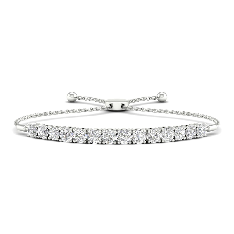 Lab-Created Diamond Bolo Bracelet 5 ct tw Round 14K White Gold