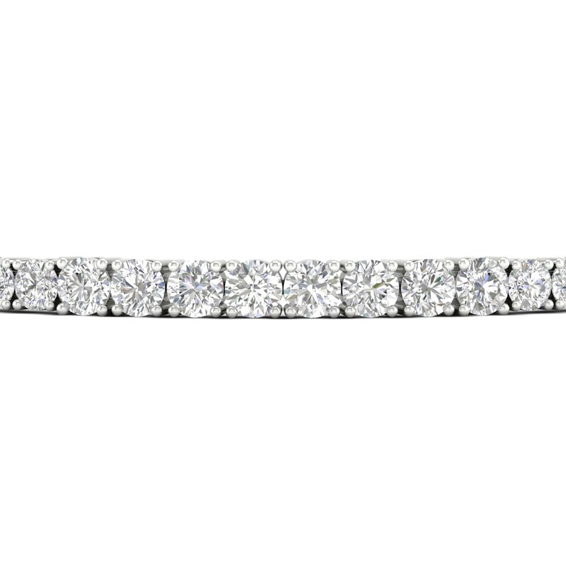 Main Image 2 of Lab-Created Diamond Bolo Bracelet 5 ct tw Round 14K White Gold