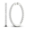 Thumbnail Image 1 of Lab-Grown Diamond Hoop Earrings 5 ct tw Round 14K White Gold